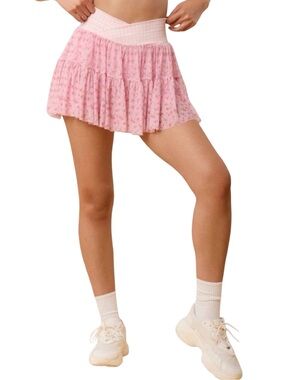 Blogilates Ballerina Skort - Size Medium - Pink Gingham